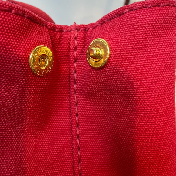Prada Canapa Mini Canvas Red Tote- excellent condition - Picture 15 of 16